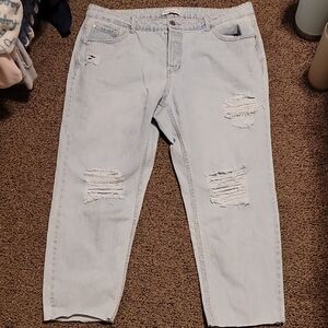 Vanilla Star Light Wash Distressed Boyfriend Jeans